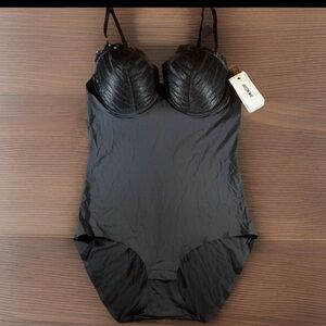 JASON WU Bodysuit Womens Large Black Seamless Bikini Push-Up MultiWay Bodysuit